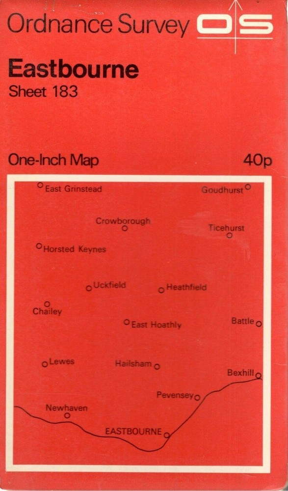 EASTBOURNE No 183 1969 39627 One Inch Ordnance Survey Map