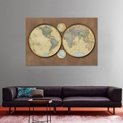 7x5ft 5x3ft Map of the World Without Flags Map Poster Prints Office Home Decor