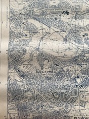 Vintage 1957 OS Large Scale National Grid Map Of Plymouth & Devonport
