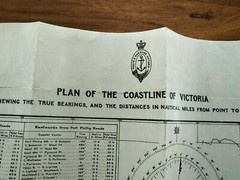 VINTAGE MAP PLAN OF THE COASTLINE OF VICTORIA PORTS & HARBOURS VIC nautical
