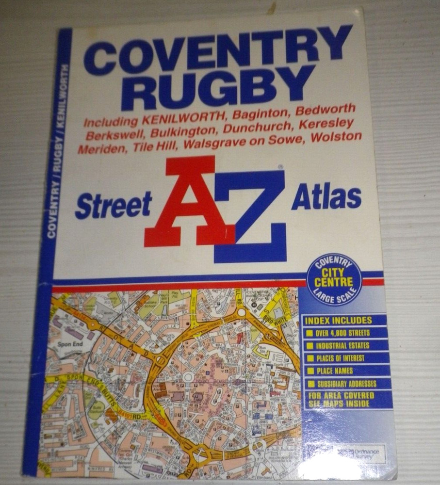 A-Z Coventry & Rugby (Street Atlas & Index) Geographer’s Paperback Book