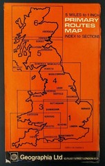 Geographia Primary Routes Map Section 3: Wales and Midlands.