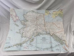 Vintage National Geographic Map State Of Alaska July 1959
