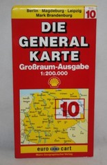Germany – Mairs Generalkarte 1:200,000 Map – Berlin, Magdeburg, Sheet 10 – 1991