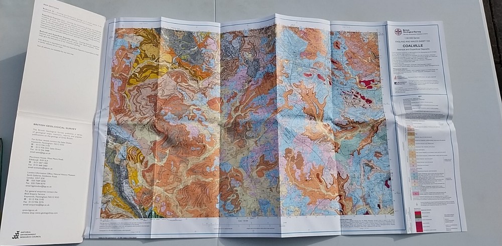 Ordnance Survey Geological Map, Coalville, Solid & Drift, Folded Map, Sheet 155