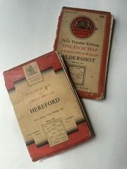 2 x Vintage Ordnance Survey One Inch Maps Hereford & Aldershot 1940 & 1952