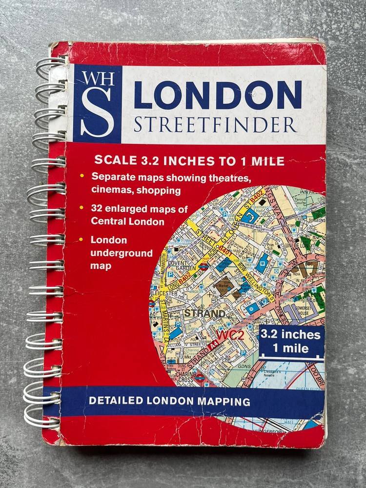WH Smith LONDON Streetfinder Atlas / Map – 1999 – 268 Page Book (Ring Bound)
