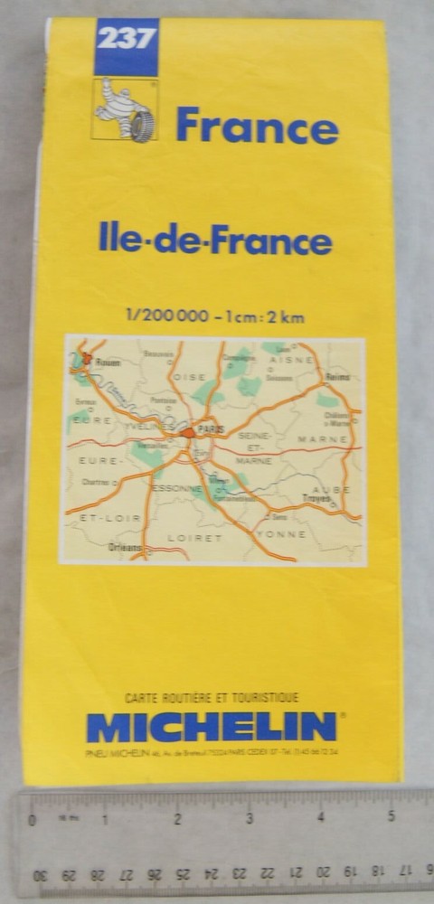 1996 Michelin Map No. 237 Ile-de-France