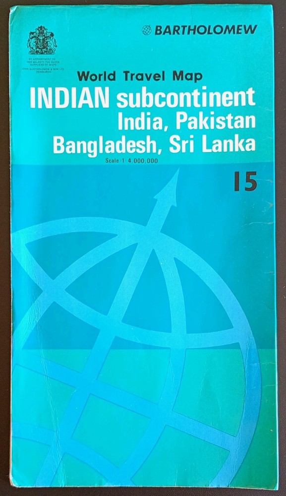 Bartholomew World Travel Map 15: Indian subcontinent • Scale- 1:4,000,000 (1979)