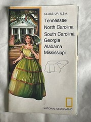 National Geographic, Folded Map, 1975, Tennessee, North Carolina, Georgia, etc