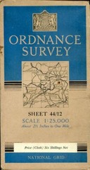 1946 vintage OS Ordnance Survey 1:25,000 Linen backed Sheet 44/12 Brighouse