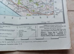 CLOTH Ordnance Survey One-Inch Map 177 TAUNTON & LYME REGIS Popular 6th Ed 1945