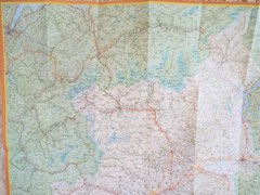 Vintage Italian Road Map of Italy Piemonte Liguria Valle d’Aosta Double sided