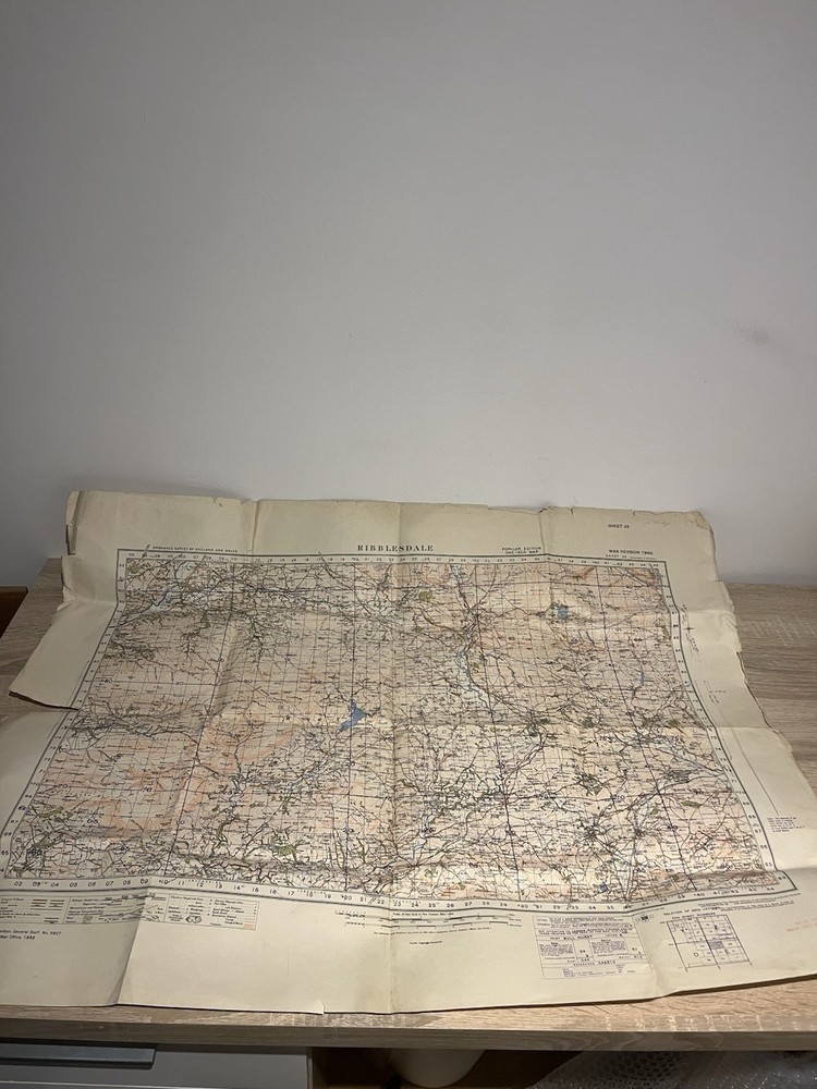 Ordnance Survey England And Wales Sheet 25 War Revision 1940 Ribblesdale