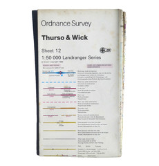 Ordnance Survey 1:50k 12 Thurso Wick Scotland (Power Grid Overprint)