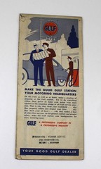 GULF Metropolitan DETROIT Tourgide Map 1950/51 Road Plan Guide Michigan USA