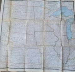Lot of 3 National Geographic Large Folded Paper Historical Maps of the USA 1950s