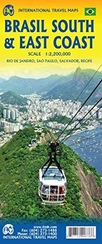 BRASIL SOUTH & EAST COAST TRAVEL REFERENCE MAP 1:2.2M By Itmb Publishing Ltd NEW