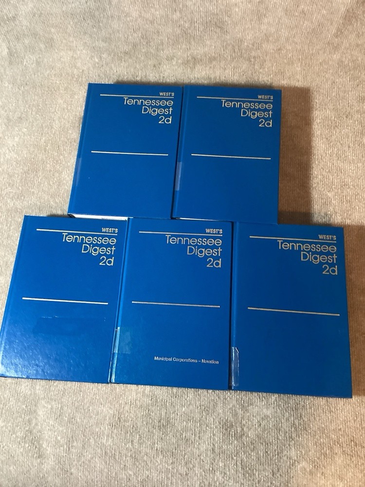 Tennessee Digest 2D Corporations Evidence Nuisance 5 Bks 2011 2021 22Pocket Part