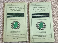Ireland Maps Bartholomew-Quarter Inch-Dublin & Roscommon & Wexford and Tipperary