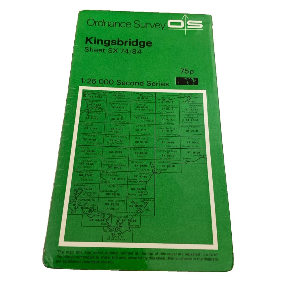 1974 KINGSBRIDGE Ordnance Survey Second 1:25000 Series 74/84