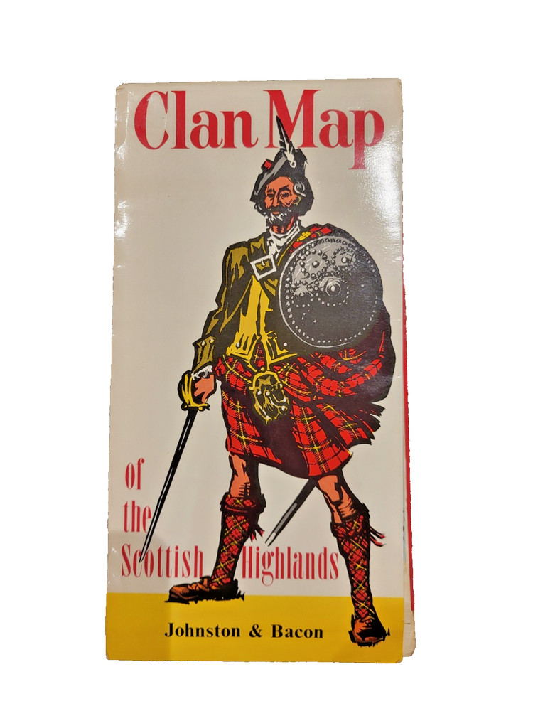Vintage Clan Map of the Scottish Highlands – Johnston & Bacon – 1956