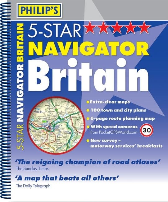 Philip’s 5-Star Navigator Britain: Spiral by Philip’s Maps Spiral bound Book The