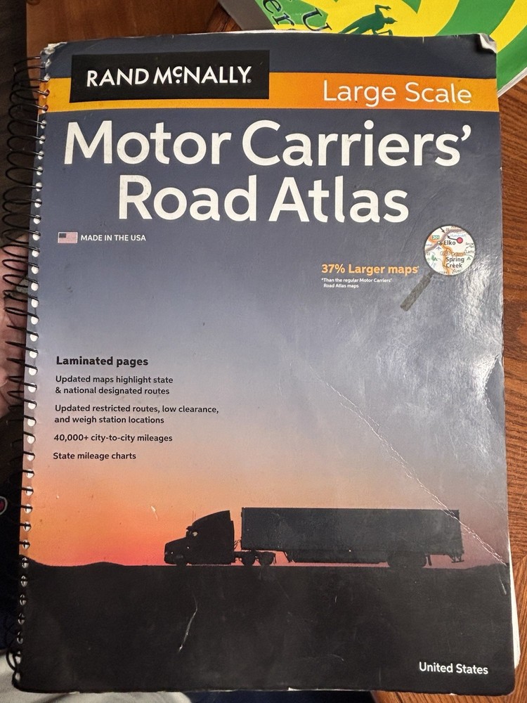 Rand McNally Large Scale Motor Carriers Road Atlas – Spiral-bound – GOOD