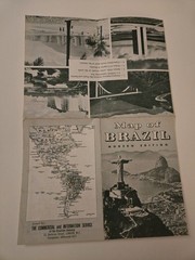 Vintage Map of Brazil Modern Edition C.S Hammond & Co USA Fold-Out Index Photos