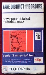 GEOGRAPHIA SHEET 16 SUPER MOTORISTS MAP of LAKE DISTRICT 3 miles to inch 45p