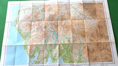 Vintage Bartholomew Half Inch Contoured Cloth Map Sheet 34 – English Lakes
