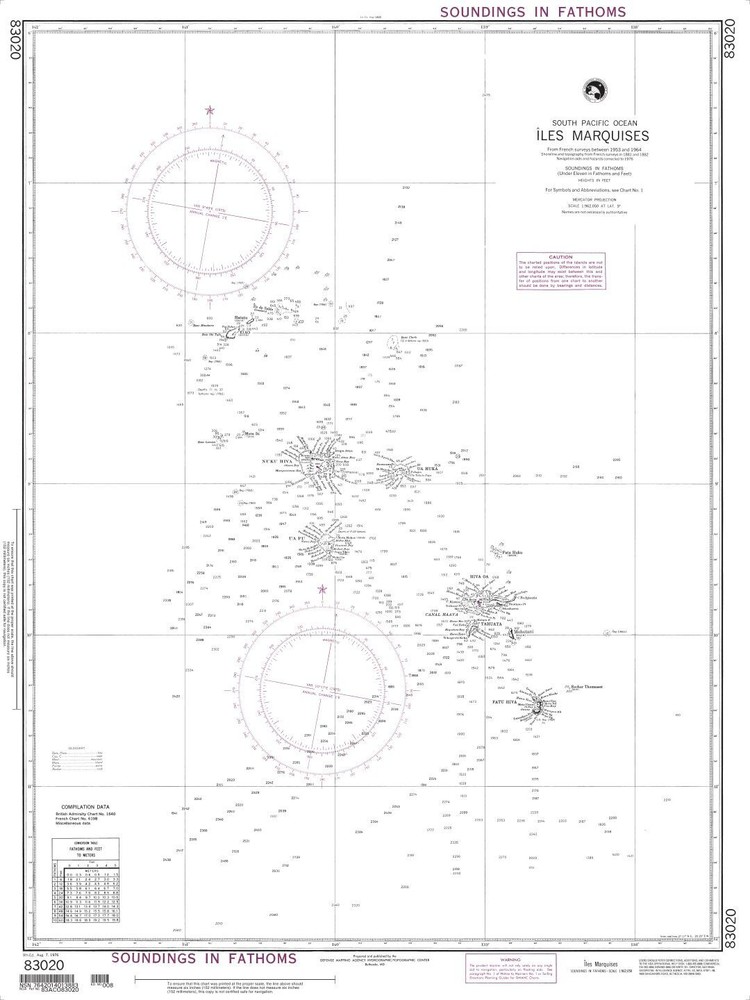 Iles Marquises Islands (South Pacific Ocean) | Waterproof NGA Chart 83020