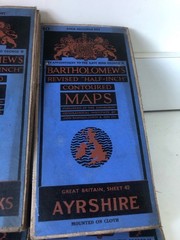 8xBartholomew Half Inch Maps Job Lot GB Cambridge Kent Surrey Ayrshire +