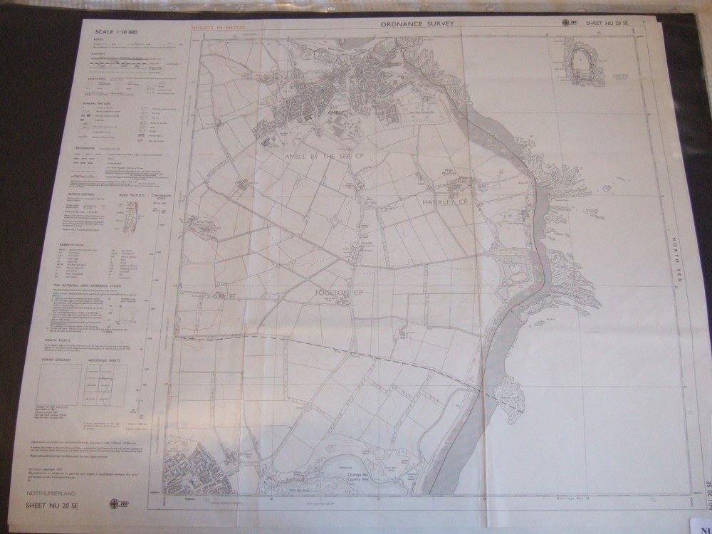 Ordnance Survey (OS) 1:10 000 Original Sheet Map, NORTHUMBERLAND NU 20 SE, 1991