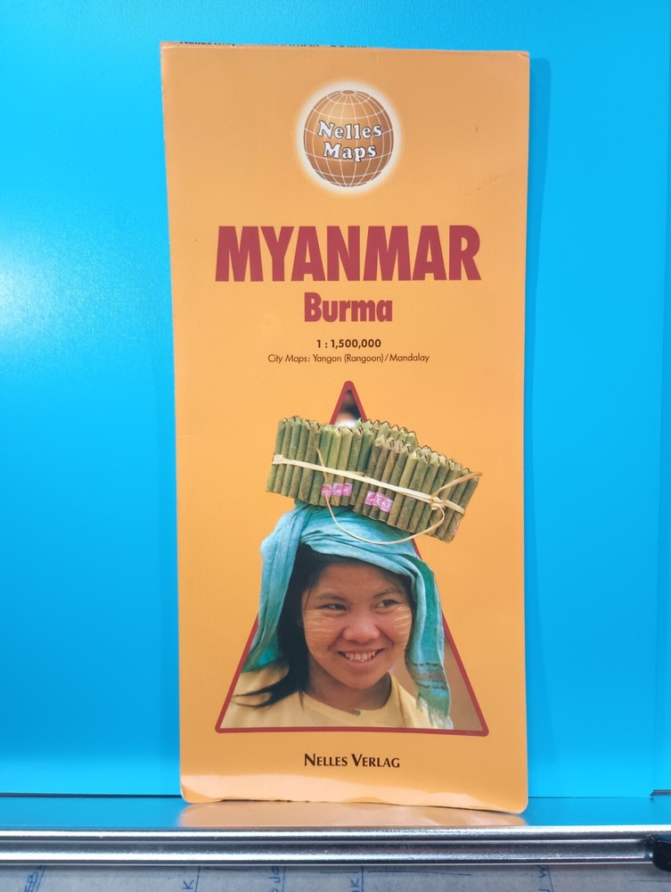Map BURMA / MYANMAR 1 : 1.5m in ENGLISH by Nelles Verlag : Excellent Condition