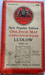OS Ordnance Survey 1″ New Popular Edition 129 Ludlow
