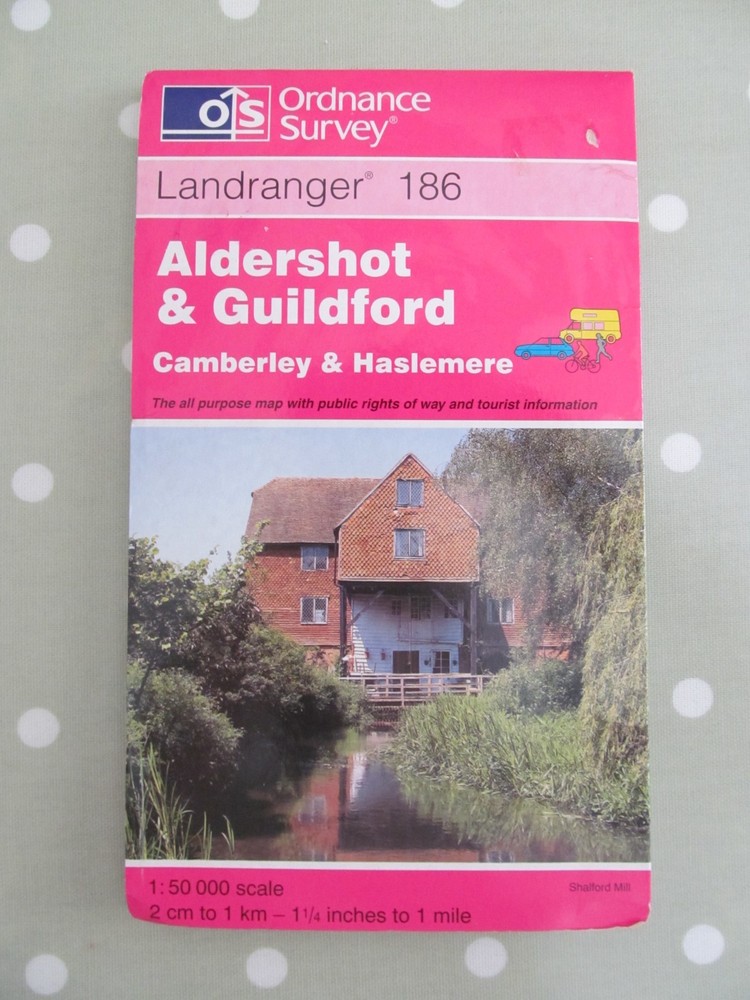 OS LANDRANGER MAP 186 ALDERSHOT & GUILDFORD ORDNANCE SURVEY