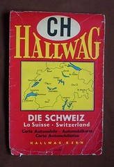 1961 Hallwag La Suisse Motoring Map Die Schweiz Swizzera Switzerland 1:300,000