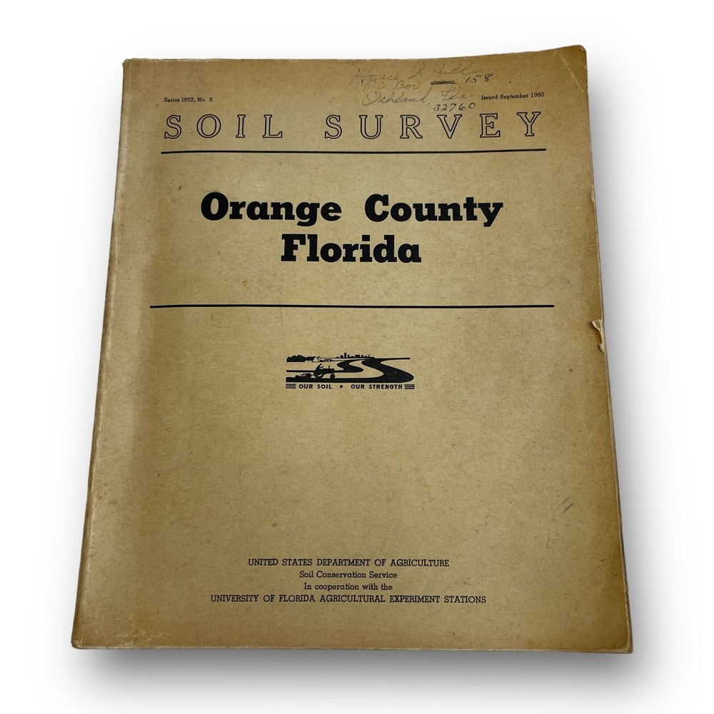 Florida Soil Map Survey Book 1960 Orange County FL