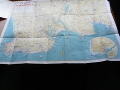 Vintage Map-Carte Touristique de la Cote de Cornouaille-Collection Rivages 25-VG