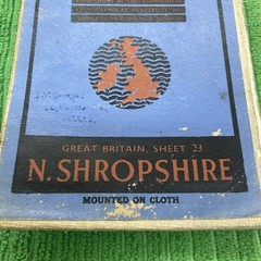 Vintage Bartholomew’s 1/2 Inch/mile Cloth Map Sheet 23 N.Shropshire 1940’s 4 shi