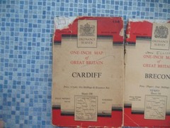 6x 1950’s Ordnance Survey One Inch Maps Wales Snowdon Brecon Cardiff Denbigh