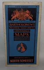 Bartholomew’s Half-inch Contoured Map – North Somerset, Sheet 7 – 1957