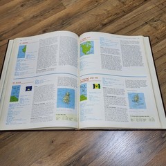 Vintage 1988 Rand McNally World Atlas Of Nations Large Burgundy Hardcover Book