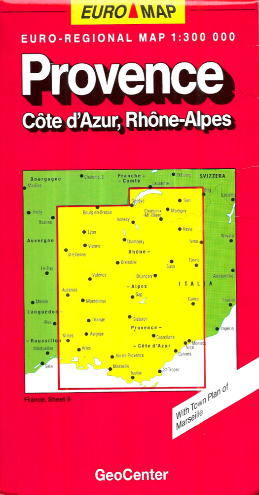Euro Map – Euro Regional Map – Provence, Cote d’Azur, Rhone-Alpes