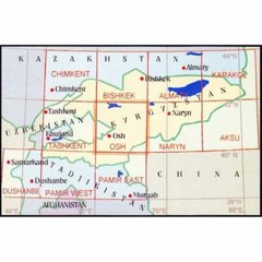 Osh topographic map Central Asia Kyrgyzstan Uzbekistan hiking trekking driving