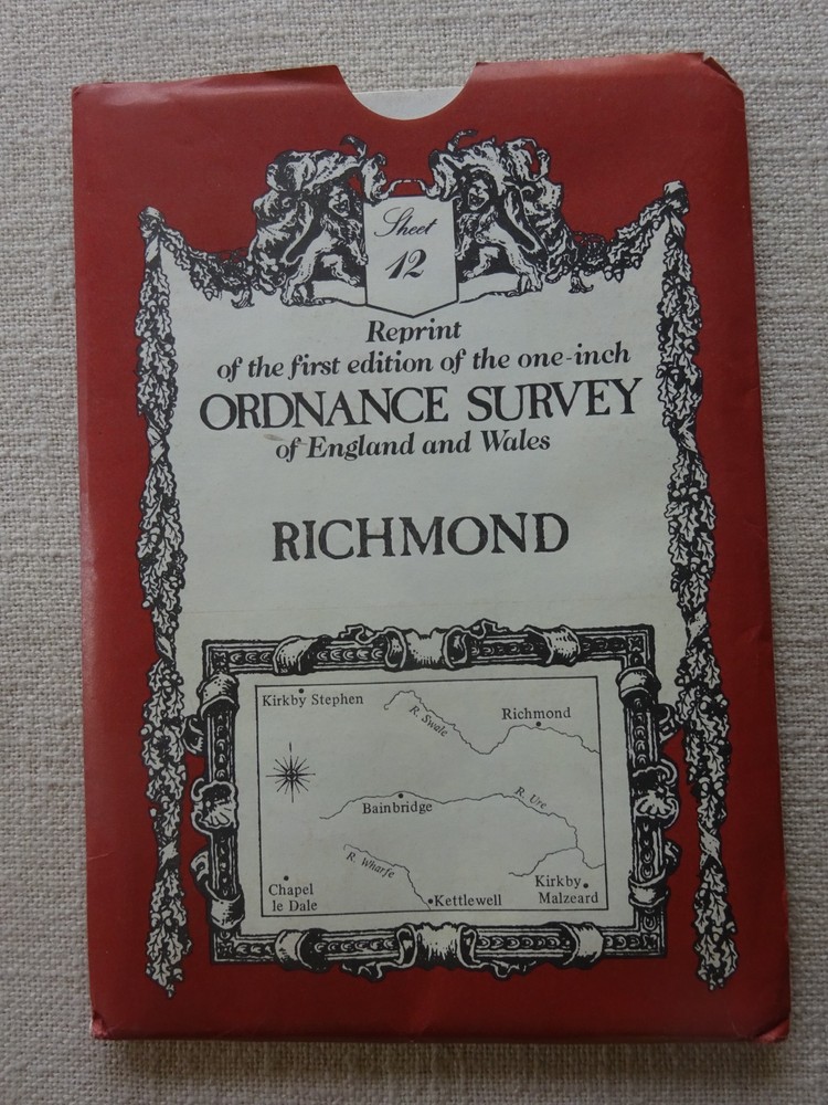 1840 VICTORIAN reprint 1st Ed 0S MAP RICHMOND BAINBRIDGE KIRKBY STEPHEN vgc