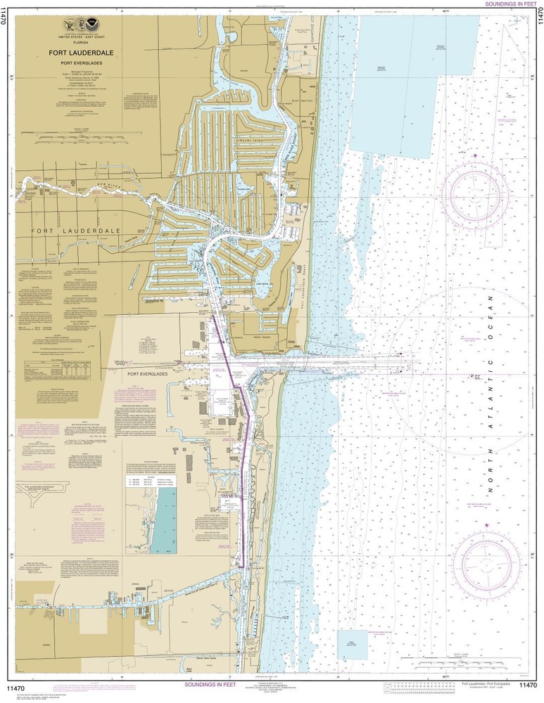 Fort Lauderdale Port Everglades | Waterproof NOAA Chart 11470