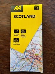 AA Scotland Road Map England 4.7 miles to 1 inch map 9