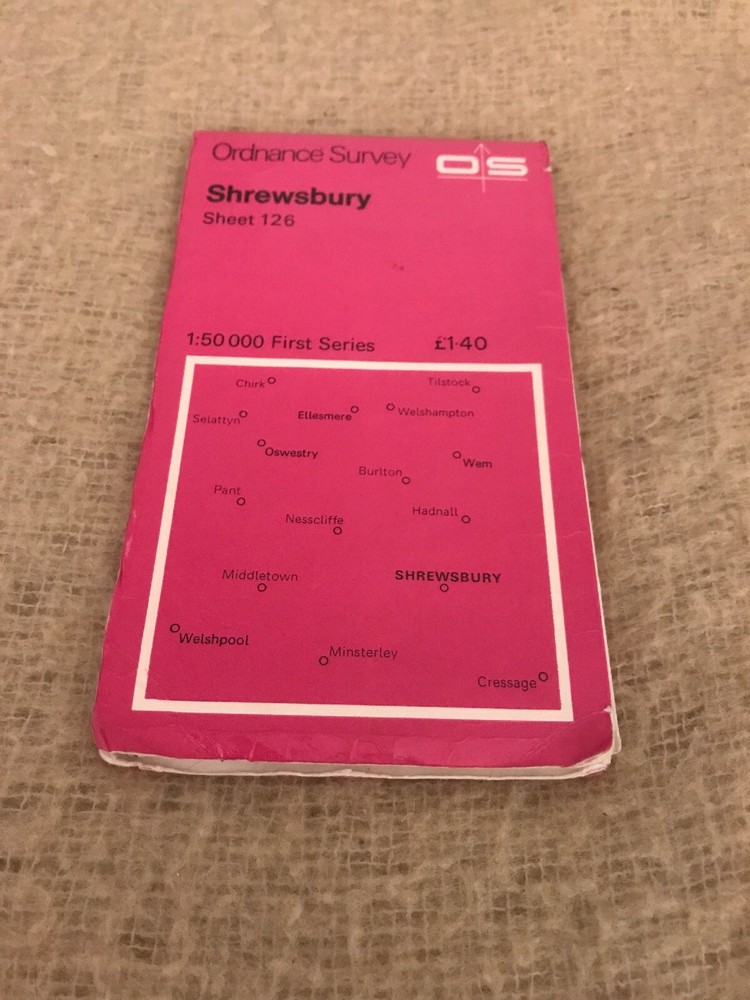 Ordnance Survey Map Sheet 126 Shrewsbury
